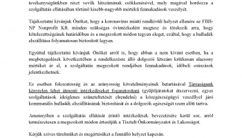 FBH-NP Nonprofit Kft. tájékoztatója